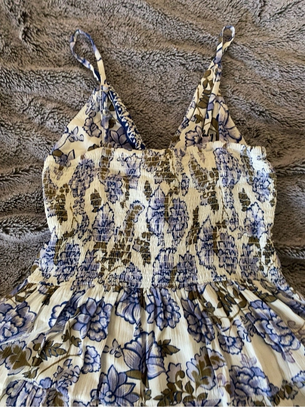 Angie Blue Floral Boho Twist Front Cutout Mini Dress Size M - Picture 7 of 9